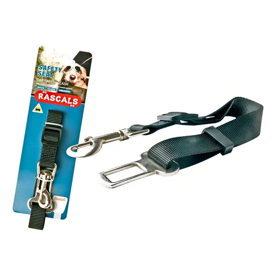 Cinturón de seguridad para mascotas Rascals ajustable seguridad tamaño L Negro x 1 unidades