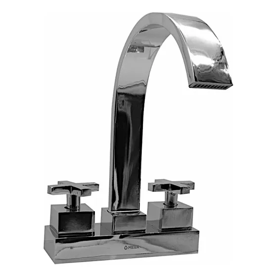 Mezcladora Cromada Para Lavabo 1/4 De Vuelta Marca Meer