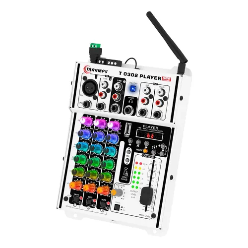 Mixer Dj Analógico 2 Canais 3 Vias Bluetooth Gemini Mxr01bt