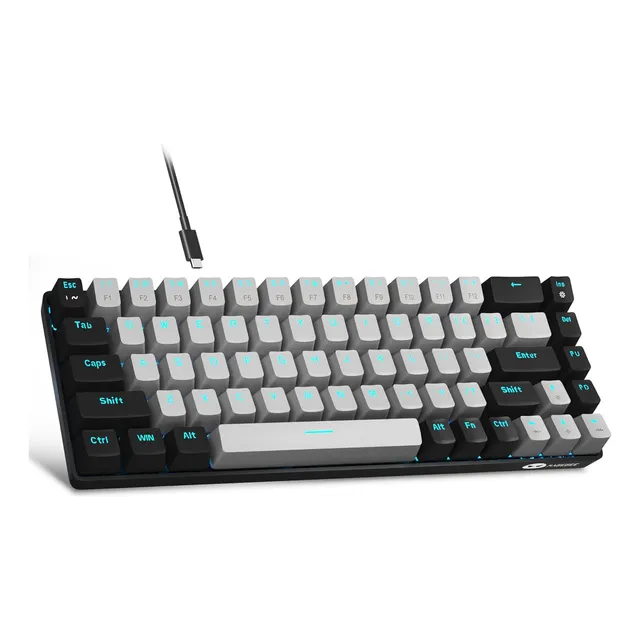 Teclado Videojuegos Compacto De 68 Teclas Pc Mac Gris-negro