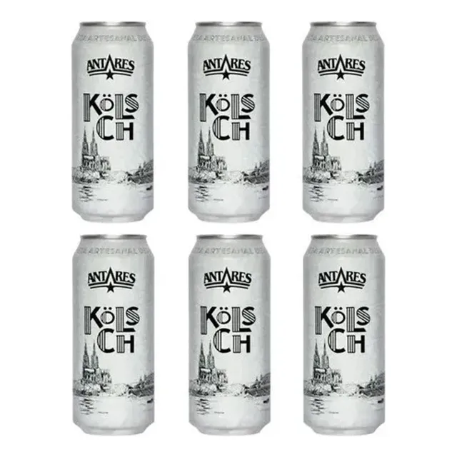 Cerveza Antares Kolsch Artesanal en Lata de 473mL en Pack de 6 unidades