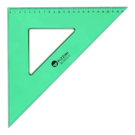 Escuadra Escolar Tecnica Pizzini 45° X 35 Cm Color Verde