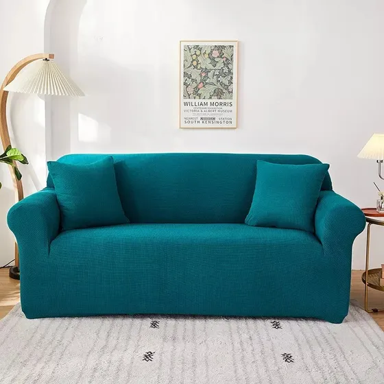 Cubre sillón adaptable funda 3 cuerpos elasticada color azul piedra witmu