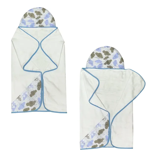 Toalha Com Capuz Para Banho De Bebe Com Forro Fralda Dupla