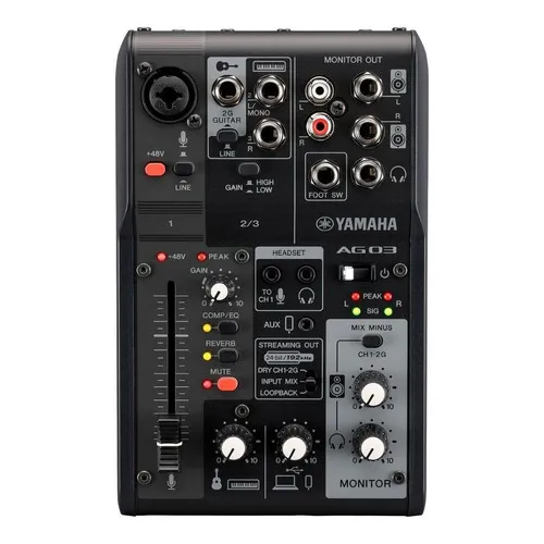 Interface Mesa De Som Yamaha Ag03mk2 Bk Para Musica Lives 127/220V
