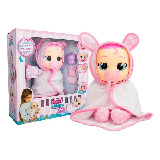 Muñeca Cry Babies Interactiva Recién Nacida Coney Con Sonido