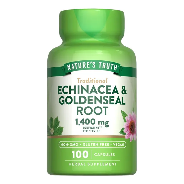Equinácea Y Raíz De Sello De Oro 1400 Mg Nature's Truth 100 Sin Sabor