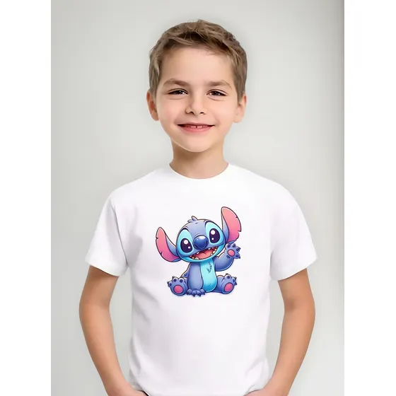 Camiseta Lilo E Stitch Camisa Animação Infantil Blusa Geek