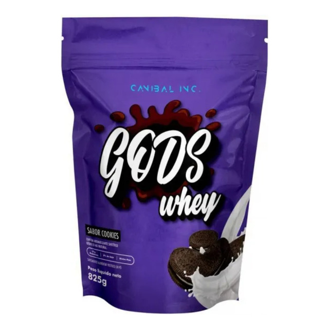 Gods Whey 100% Concentrado 900g Refil Canibal Sabor Cookies Gods Whey 100% Concentrado 900g Refil Canibal Sabor Cookies