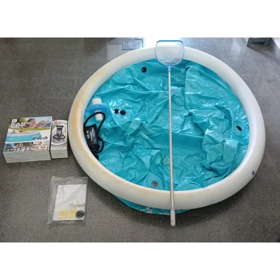 Pileta Inflable Redonda Con Juntahojas E Inflador 183x 51cm