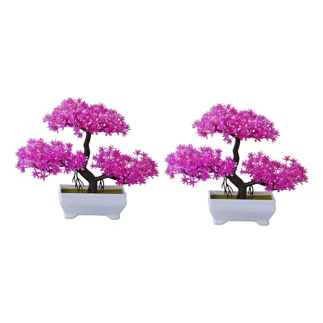 Cx Sroje Pote Plástico Pequeno Para Bonsai Artificial, 2