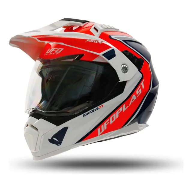 Casco Moto Ufo Aries Cross Enduro Ruta C/ Doble Visor Fas
