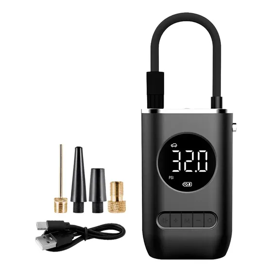 Inflador Portátil Recargable Para Autos Bicicletas Monopatin Color Negro Fase Eléctrica Monofásica Frecuencia 50hz | Cuotas sin interés