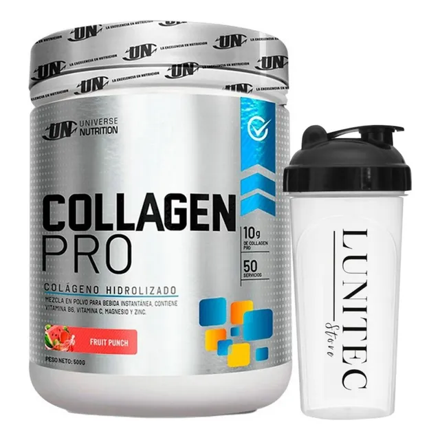 Colágeno Universe Nutrition Collagen Pro 500g Fruitp +shaker