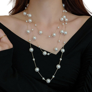 Gargantilla Collar A Capas Perlas Artificial Accesoria Moda Gargantilla Collar A Capas Perlas Artificial Accesoria Moda