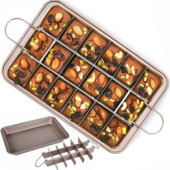 Molde Para Brownie Con Separadores, Moldes Antiadherentes Pa