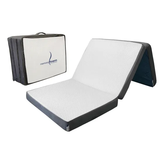 Colchoneta Plegable Memory Foam Individual Plegable Color Blanco