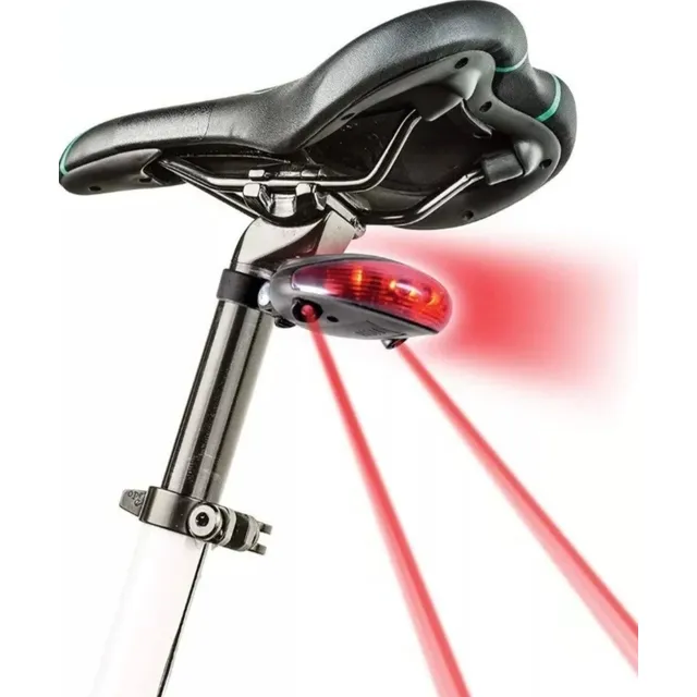 Luz Trasera 2 Laser 5 Led 7 Funcciones Para Bicicleta 