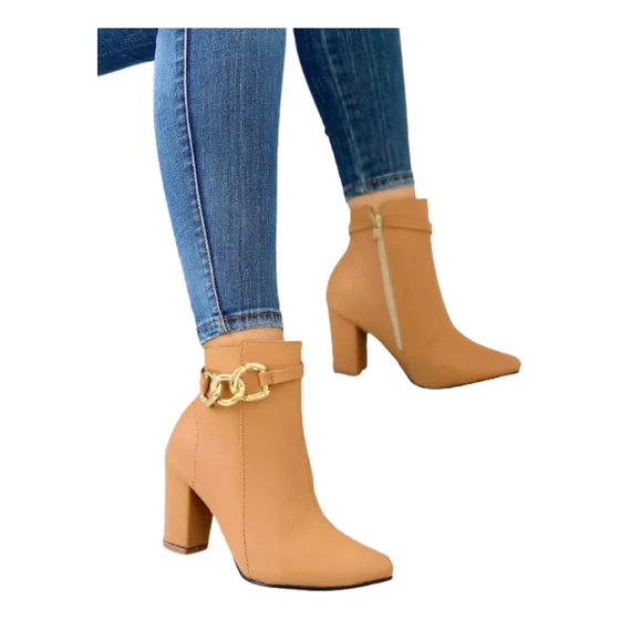 Botines Elegantes De Tacón Medio Para Dama