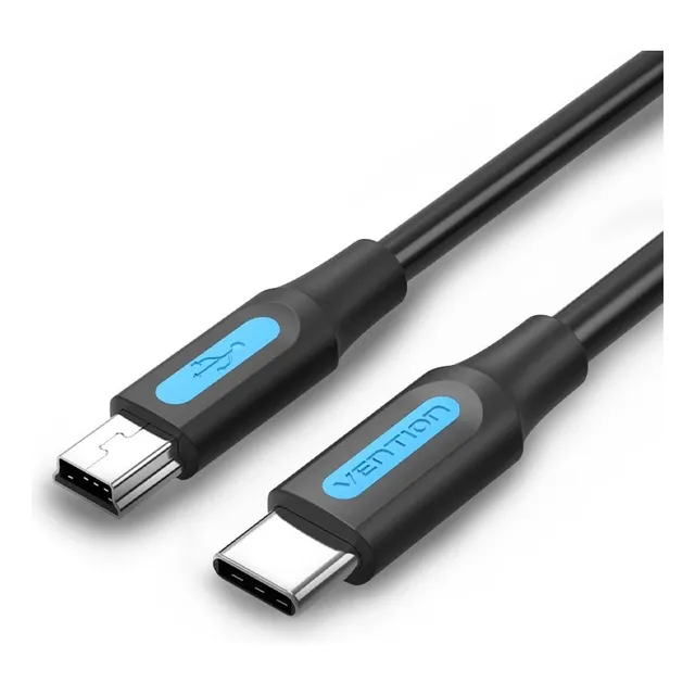Cable Tipo C A Mini Usb Vention Carga Y Datos 50cm Negro