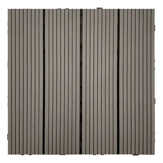Baldosas Deck Wpc 30x30cm Rayado Para Exterior Color Gris | Cuotas sin interés