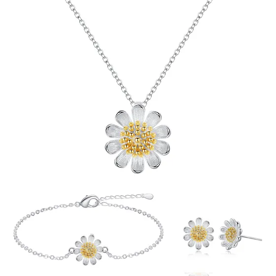 Conjunto De Joyas Para Mujer Collar Y Aretes Y Pulsera Joyas