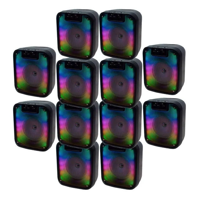 Kit 10 De  Bocina 3 Pulgadas Bluetooth Radio Fm Luz Led
