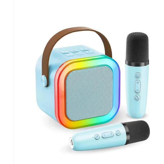 Parlante Karaoke Mti Rgb K12 Portátil 10w Inalámbrico Celeste