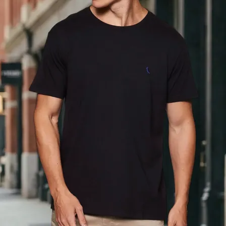 Camiseta Casual Masculina Básica Gola Careca Reserva Oferta Preto N/a M Liso