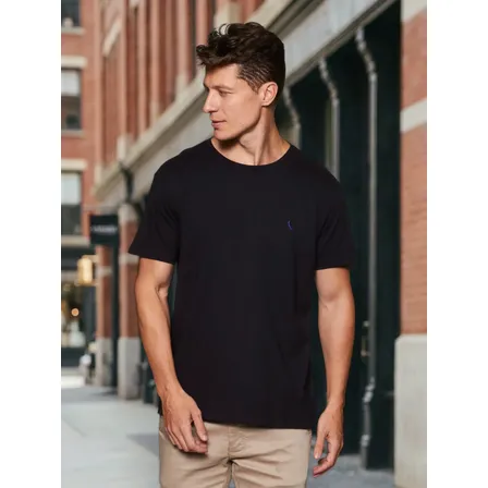 Camiseta Casual Masculina Básica Gola Careca Reserva Oferta Preto N/a Gg Liso