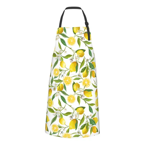 Delantal Fruta Limon Flor Blanca Hoja Arbol Verd Tamaño 2