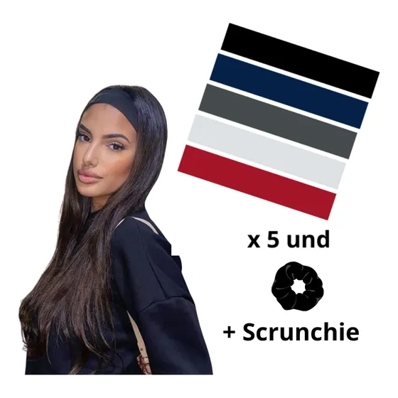 Bandanas Hair Band De Moda - Pack De 5 Und + Scrunchie