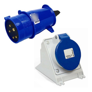 Tomada Sobrepor 32a N5209 + Plug 3p+t+n 32a N5279 Steck Tomada Sobrepor 32a N5209 + Plug 3p+t+n 32a N5279 Steck