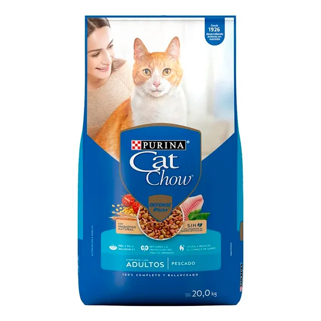 Cat Chow sabor mariscos bulto con 20kg