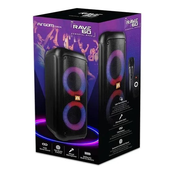 Corneta Rave Rgb Led Arg-sp-4060bk Argom Gs