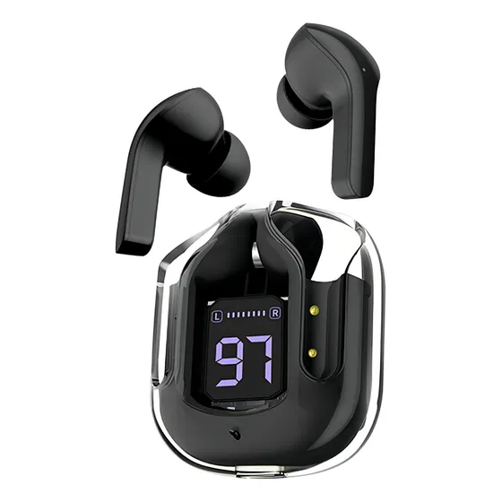 Audifonos Inalámbricos Pantalla Digital Reducción Ruido Ipx4 Color Negro