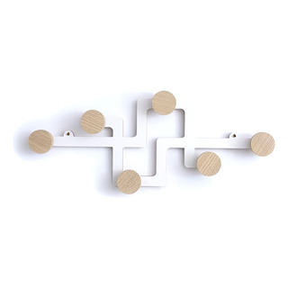 Perchero De Pared Nina Madera Melamina Blanco Y Roble Diseño Perchero De Pared Nina Madera Melamina Blanco Y Roble Diseño