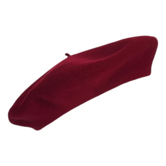 Boina Francesa De Lana Para Mujer - Burgundy
