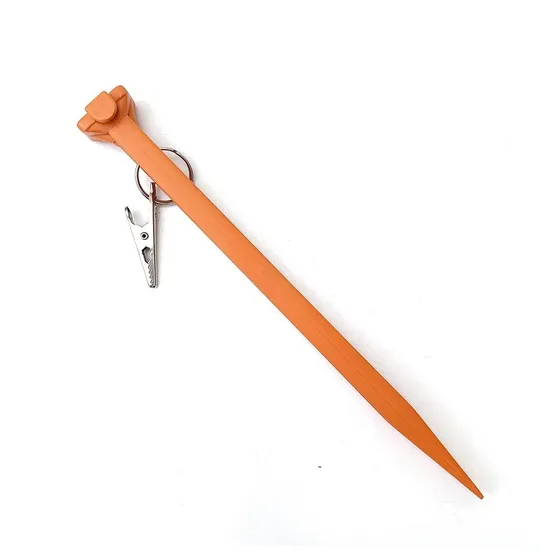 4 Estacas Arena Plastico Playa Gancho Clip Toalla Lona 22cm Color Naranja