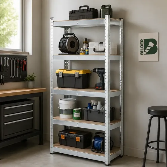 Estante Metálico Industrial DOER Galvanizado para Hogar u Oficina