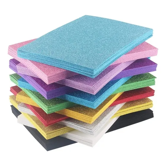 Eva Com Glitter 40x60 Pacote Com 10 Folhas - Coloridas 
