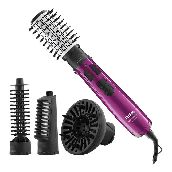 Escova Rotativa Philco Beauty Shine 4 Em 1 Pec07r 1100w Cor Roxo 220V