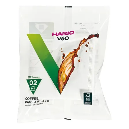 Filtro De Papel Branco Hario V60 02 Barista Café 100 Uni