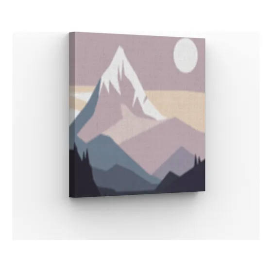 Pintura Con Números En Bastidor 20x20 Montaña Nevada- Painti