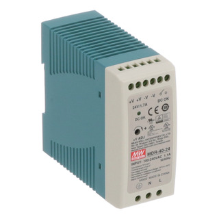 Fonte De Alimentação Din Saída 24v/1.7a Mdr-40-24 Mean Well Fonte De Alimentação Din Saída 24v/1.7a Mdr-40-24 Mean Well
