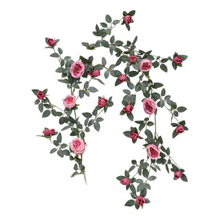 Tubo De Techo De Ratán Con Flor Artificial, Rosa Y Caña Tubo De Techo De Ratán Con Flor Artificial, Rosa Y Caña