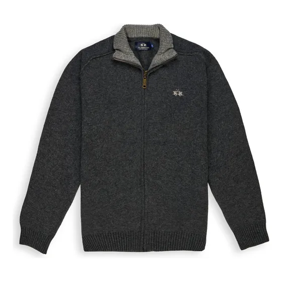 Campera Sweater De Lana Con Cierre La Martina Topo Hombre