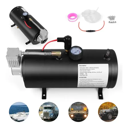 Mini Compressor 12v De Ar Cabo Portátil Hent Suspensão A Ar Preto 12v