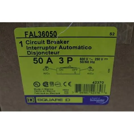 Interruptor Termomagnetico Square D Fal36050 3x50 Amperes