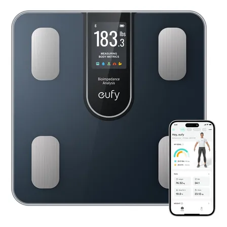 Báscula Inteligente Eufy C20,báscula De Grasa Con Pantalla Color Negro
